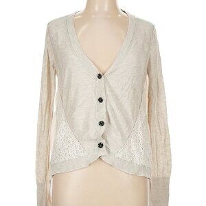 BKE Buckle Brand Cardigan – Women's Size Medium – Sheer Back, Polka Dot Buttons